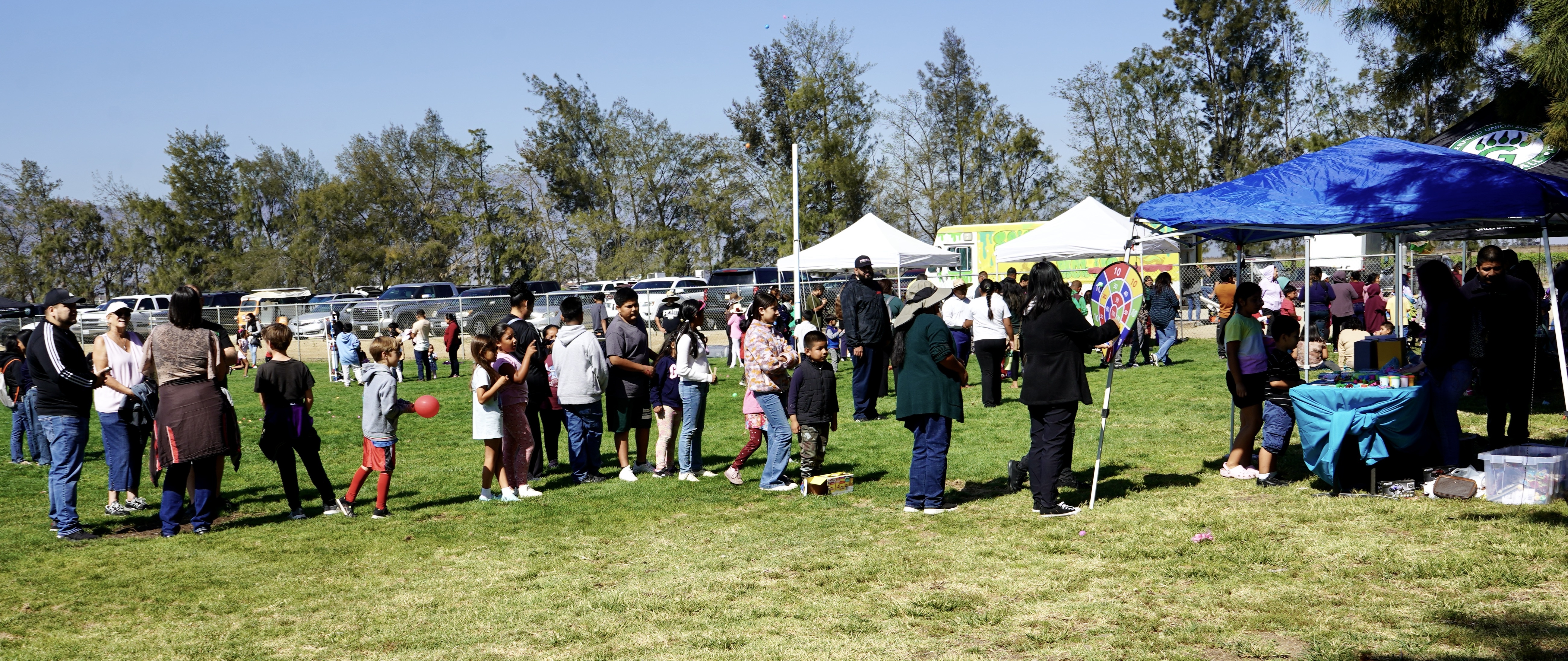 Long line of children at Nurbli event